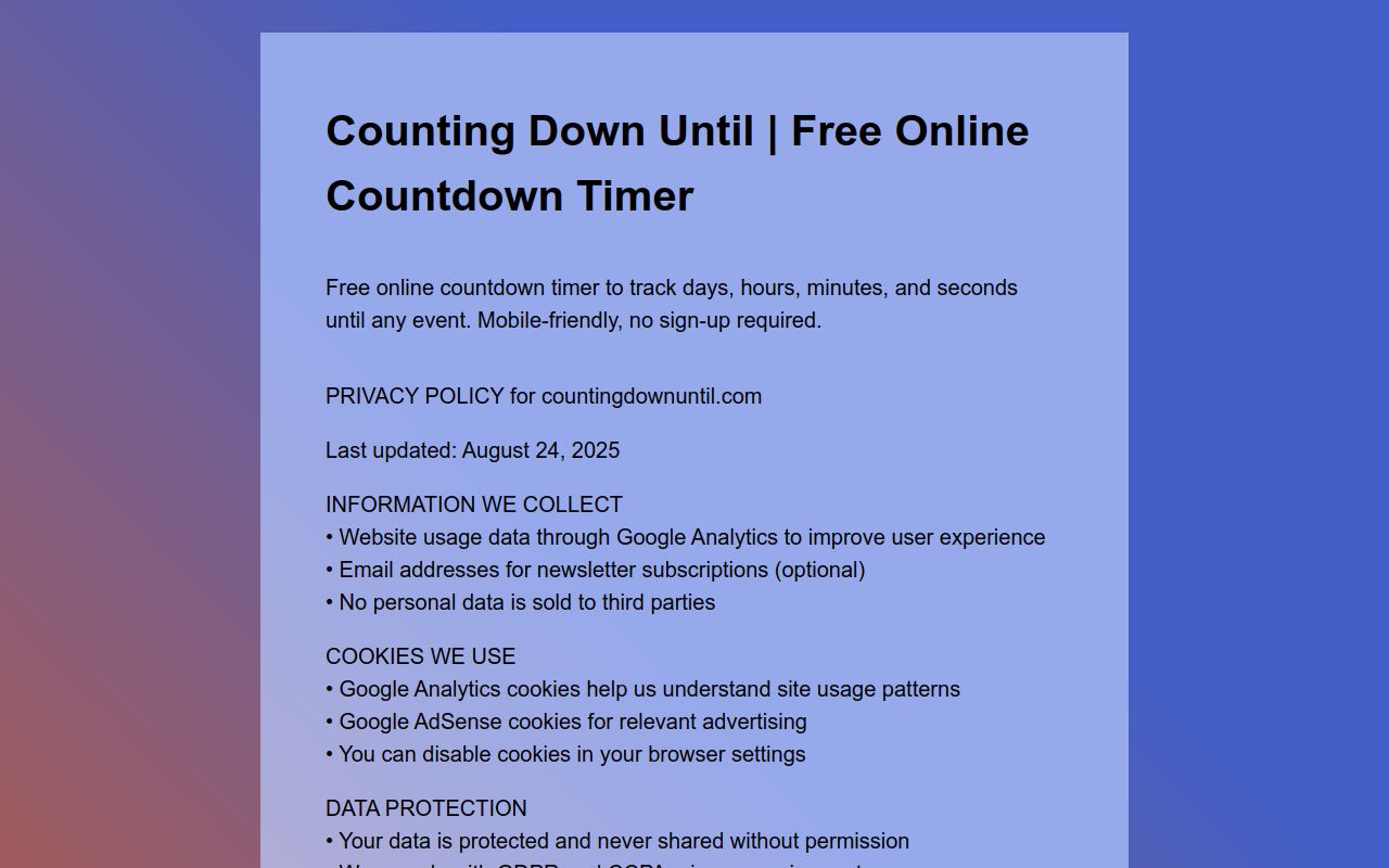 Counting Down Until Free Online Countdown Timer Counting down until free online countdown timer